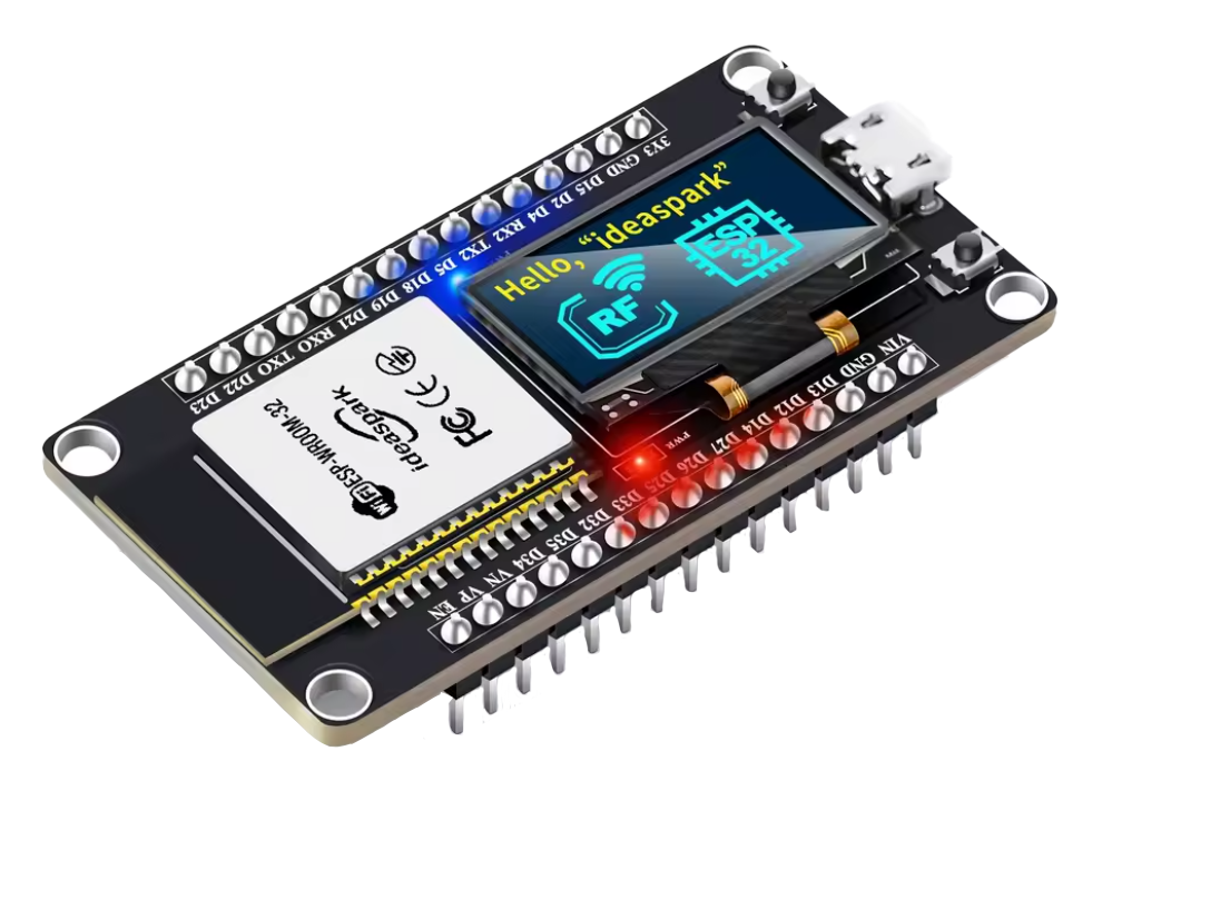 ideaspark ® ESP32-Entwicklungsboard mit 0,96-Zoll-OLED-Display, CH340, WLAN + BLE-Funkmodul, Micro-USB für Arduino/Micropython